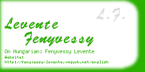 levente fenyvessy business card